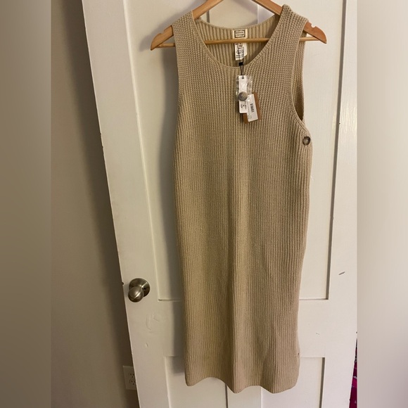 Sleeveless Button Up Sweater Dress - Picture 1 of 5